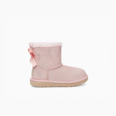 UGG Mini Bailey Bow II Shimmer Pink Boots for Kids (MWKR63175)